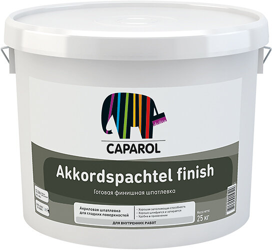 Капарол Аккордшпахтель шпатлевка финишная (25кг) / CAPAROL Akkordspachtel шпатлевка финишная дисперсионная для внутренних работ белая (25кг)
