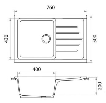 Мойка кухонная GranFest Practik GF-P760L белый