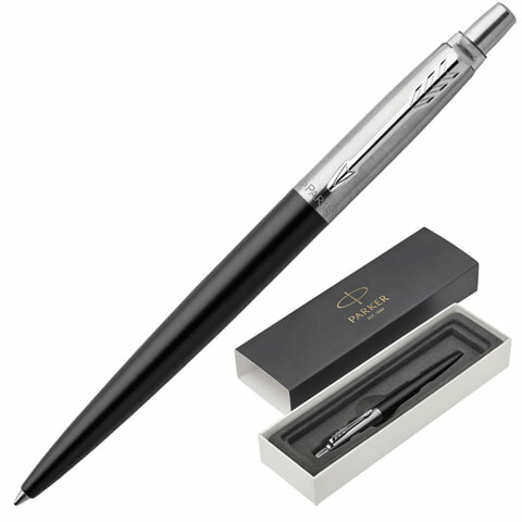 Ручка шариковая PARKER "Jotter Core Bond Street Black CT", комплект 2 шт., корпус черный, хромированные детали, синяя, 1953184