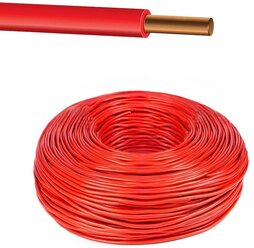 Провод однопроволочный ПУВ ПВ1 1х6 красный(смотка из 3 м)