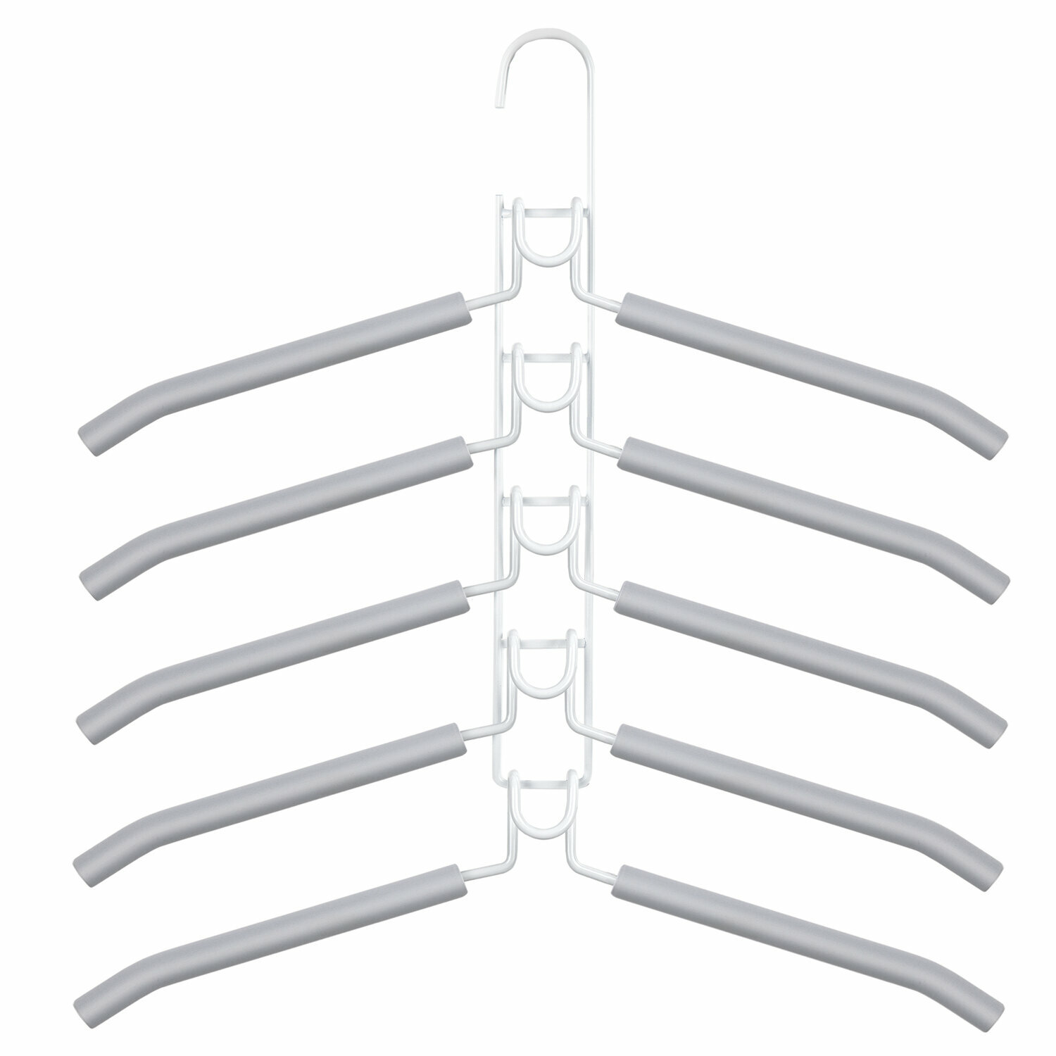 Вешалка-плечики трансформер 2 комплекта (10 плечиков) металл с покрытием, белые, BRABIX, 880786 - фотография № 6