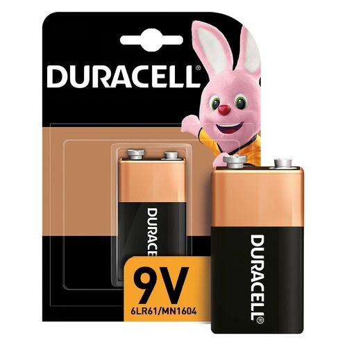 9V Батарейка Duracell Basic 6LR61/6LF22/6LP3146 MN1604, 1 шт.