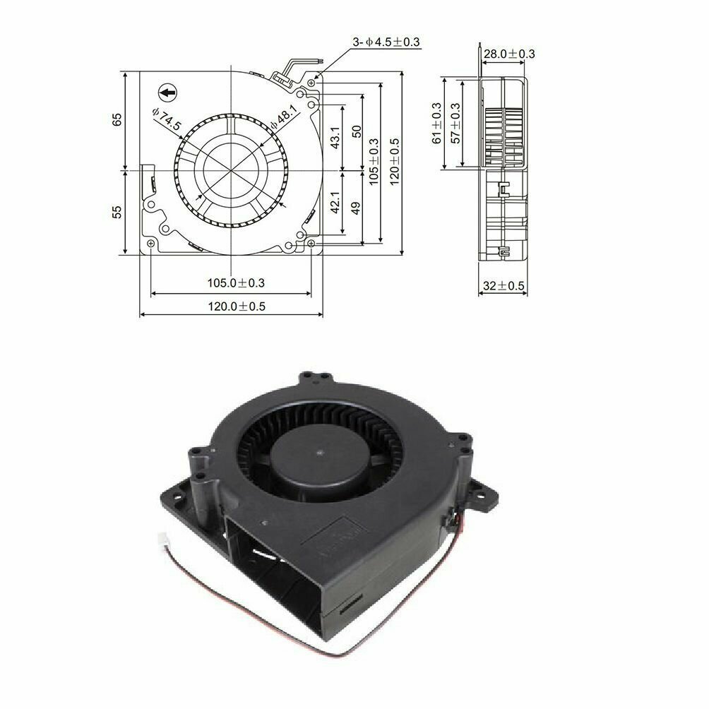 1 шт Вентилятор RQU12032MS 12V - фотография № 1