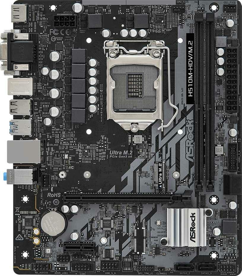 Материнская плата Asrock H510M-HDV/M.2, Soc-1200, mATX