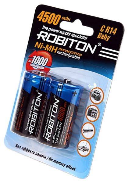 Аккумуляторы (2 шт.) Robiton 4500 mAh R14/C-2BL