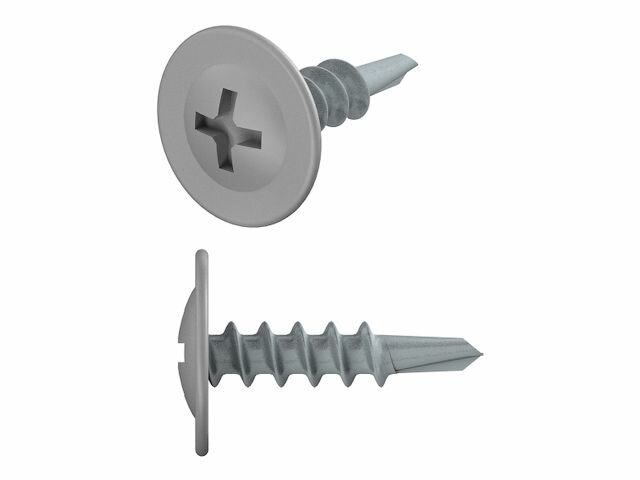 фото Саморез 4.2х16 мм с прессшайбой, цинк, со сверлом, RAL 7004 (150 шт в пласт. конт.) STARFIX ( цвет сигнальный серый) (SMP1-87302-150)