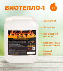 Биотопливо для биокаминов Биотепло-1, 5 литров