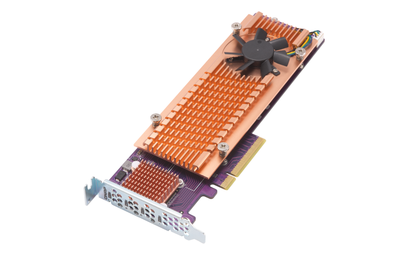 QNAP Плата расширения QNAP QM2-4S-240 Quad M2 SATA SSD expansion card; supports up to four M2 2280 formfactor M2 SATA SSDs; PCIe Gen2 x4 host interface; Low-profile bracket pre-loaded Low-profile flat and Full-height are bundled