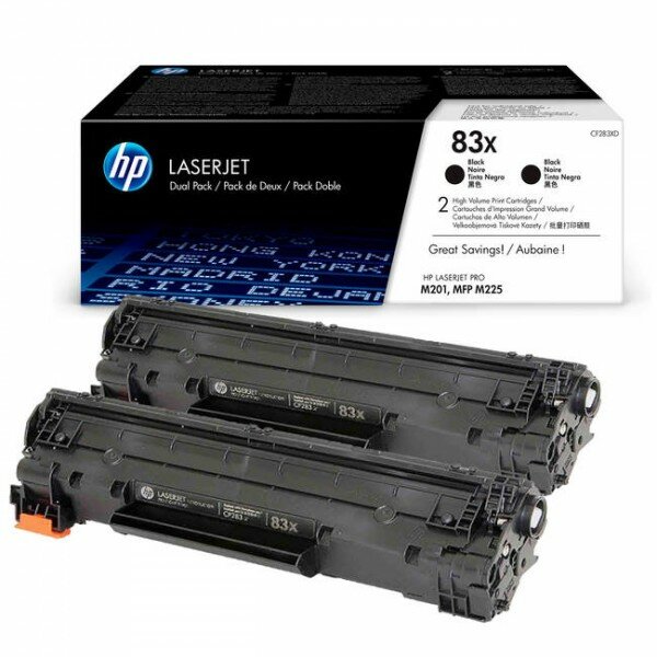 Картридж HP 83X лазерный увеличенной емкости упаковка 2 шт (2*2200 стр) CF283XD