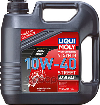 Масло Моторное Синт. Д/4-Т.Мотоц. Motorbike 4t Synth Street Race 10w-40 Sn Ma2 (4л) Liqui moly арт. 20754