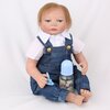 Reborn Kaydora Кукла Реборн (Reborn Dolls) - Мальчик в джинсовом комбинезоне (56 см) - изображение