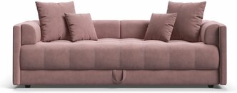 Односпальная тахта-диван с ящиком для хранения Boss, велюр Monolit розовый, 203x93x61 см