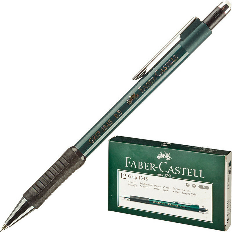 Карандаш механический Faber-Castell GRIP1345,0,5мм,зел.металл, 1 шт