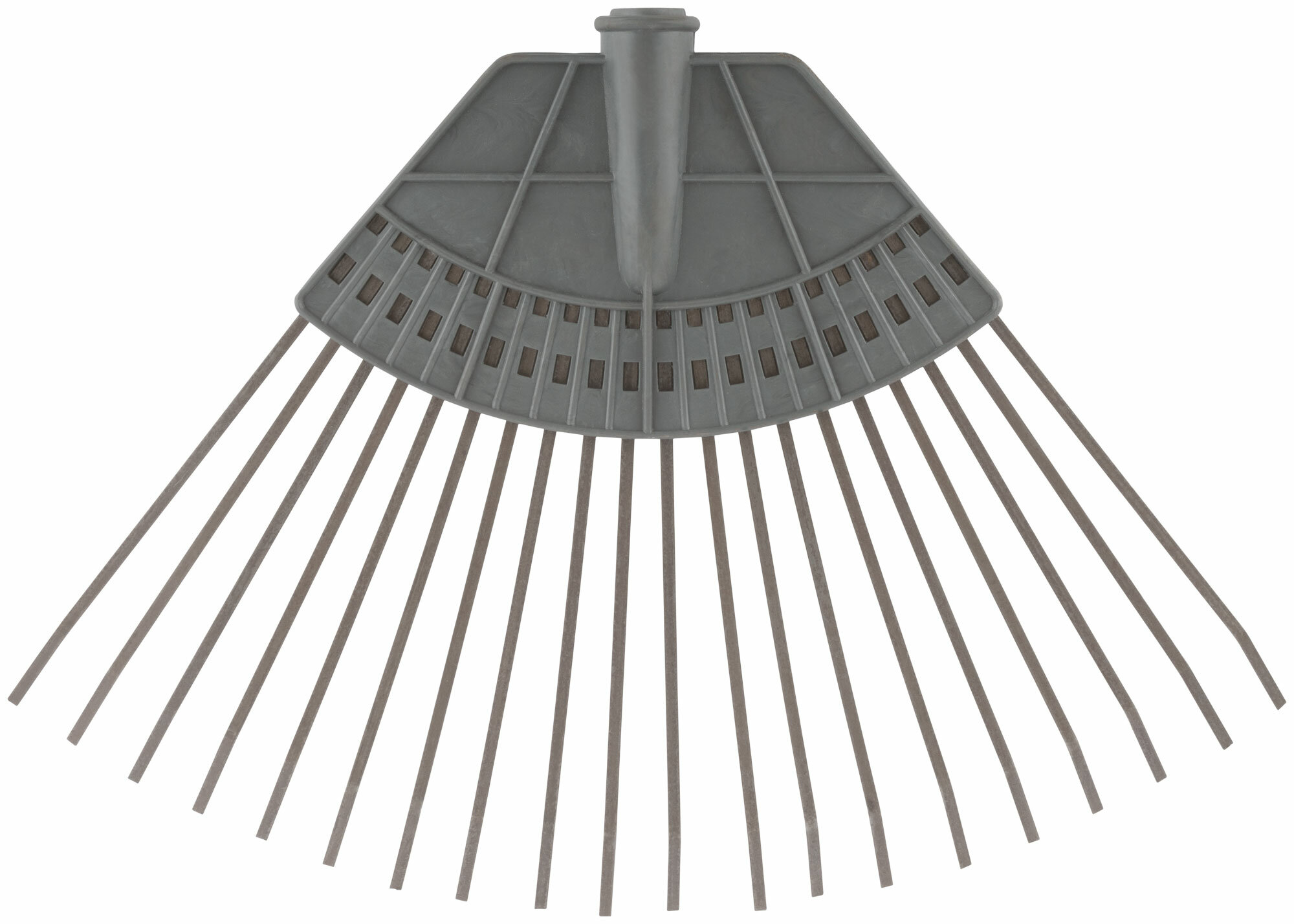 фото Грабли веерные пластинчатые (пластмассовая основа),20 зубьев, 310х450 мм, без черенка (76941)