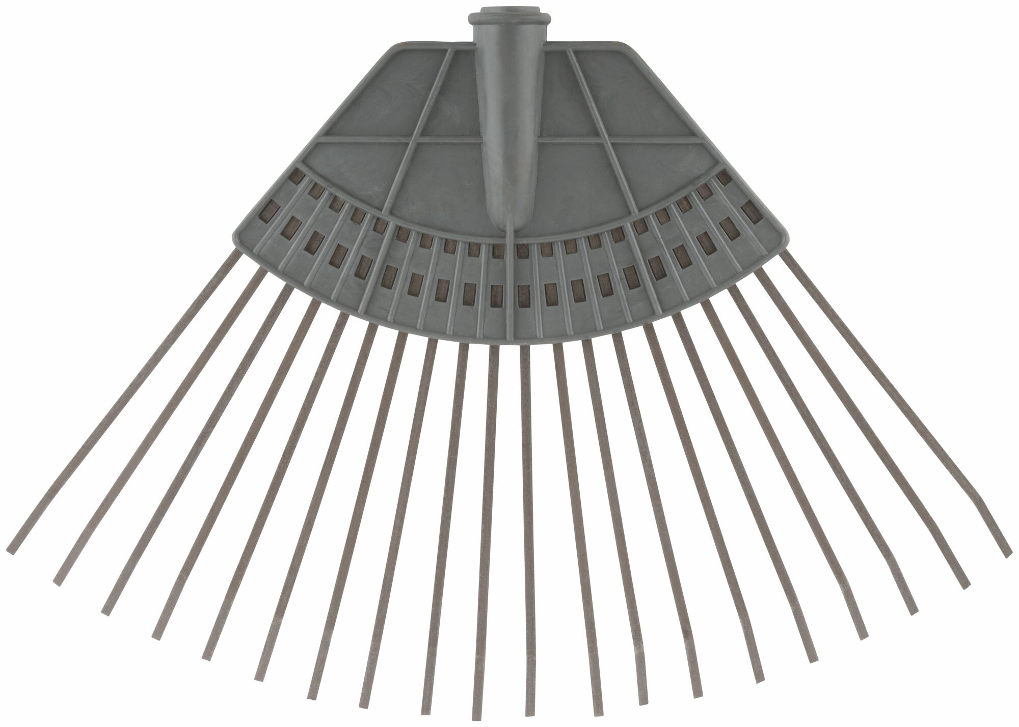 Грабли веерные пластинчатые (пластмассовая основа),20 зубьев, 310х450 мм, без черенка (76941) - фотография № 1