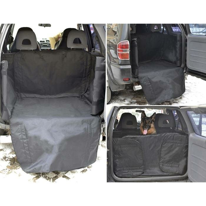 Гамак для перевозки животных 10+ кг, в багажник, 125х100 см, 3 слоя, защита двери - фотография № 1