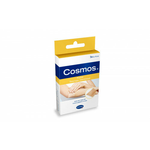 Cosmos Textil Elastic / Космос Текстайл Эластик - пластырь эластичный, телесный, 6х10 см, 5 шт.