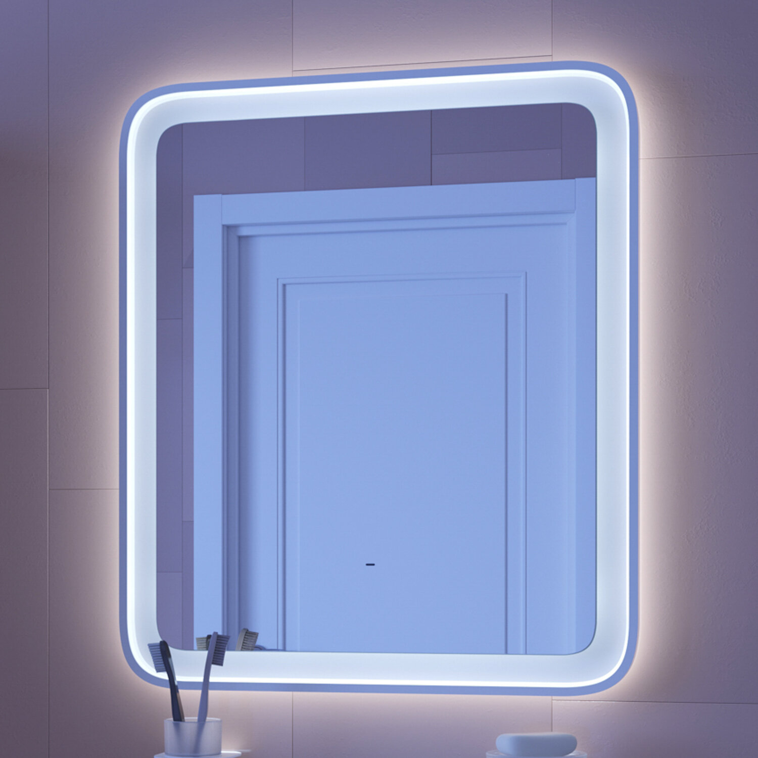 Фото товара на маркетплейсе yandex Зеркало для ванной комнаты с подсветкой IDDIS Esper ESP6000i98 60 см