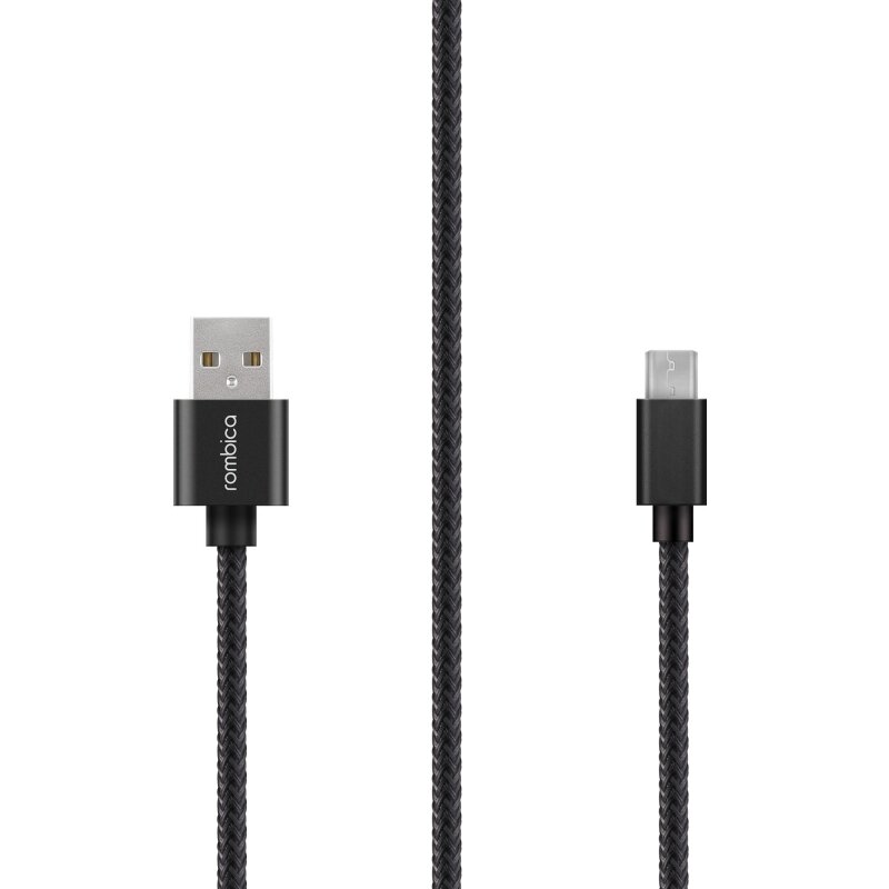 Кабель Rombica Digital AB-04 Black USB - micro USB текстиль 2м черный