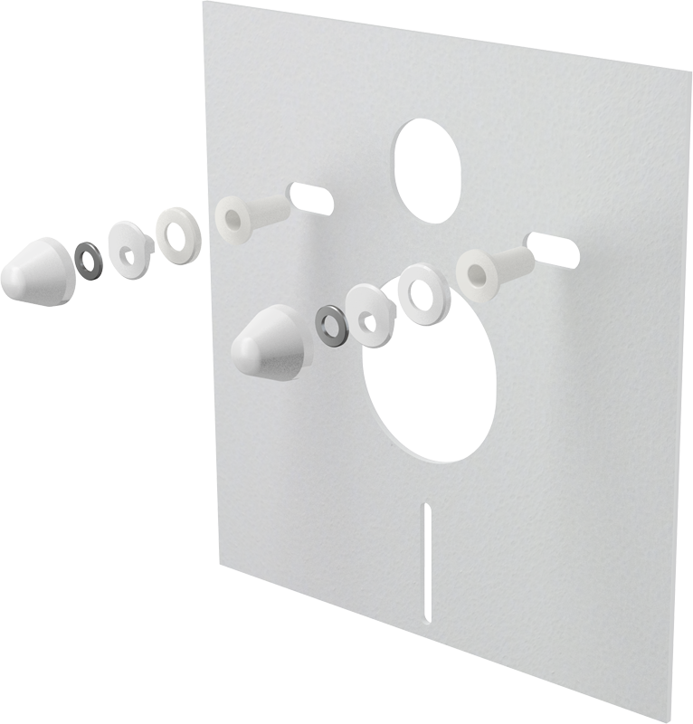 Звукоизоляционная плита AlcaPlast M930 с принадлежностями и колпачками (белыми)