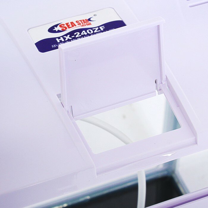 Аквариум SeaStar HX-240ZF в комплекте: LED-лампа двухцветная, фильтр 200 л-ч, 12 л, белый - фотография № 5
