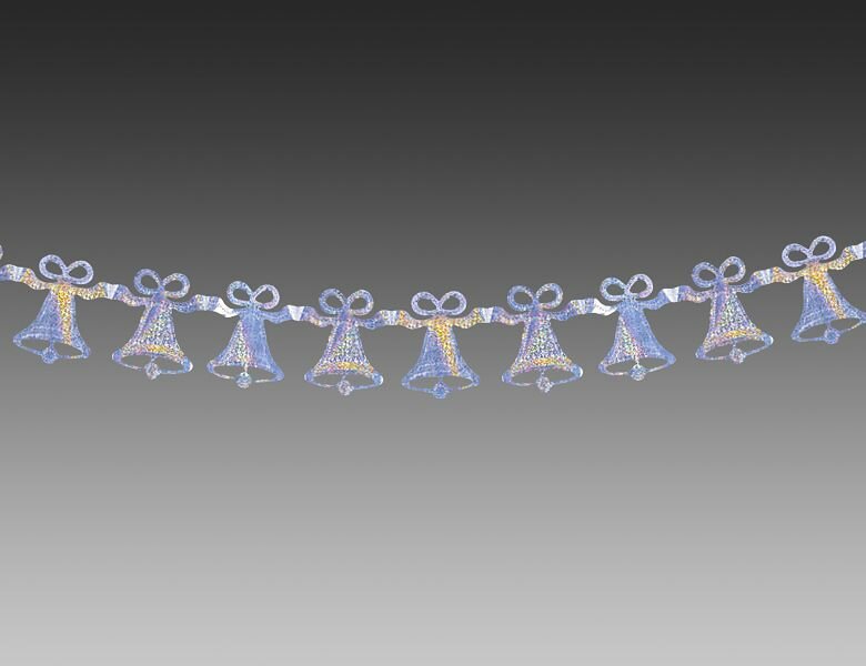 фото Гирлянда из фольги голографическая, серебряная, 2.1 м, Holiday Classics