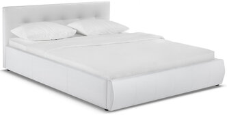 Полутораспальная кровать Woodville Афродита 140х200 с ПМ экокожа белая