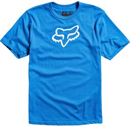 Велофутболка подростковая Fox Youth Legacy Ss Tee, синий 2016 (Размер: YL )