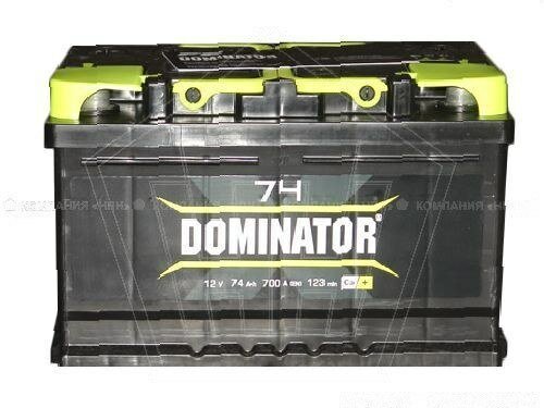 Аккумулятор 74 "dominator" обратная полярность (низкий) (l3b-_278*175*175) 4620014301519