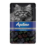 Корм для кошек APETINO для стерилизованных индейка, горошек в соусе пауч - изображение