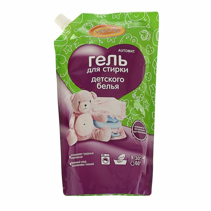 фото Жидкое средство для стирки "Вестар", гель, для детского белья, 1 л