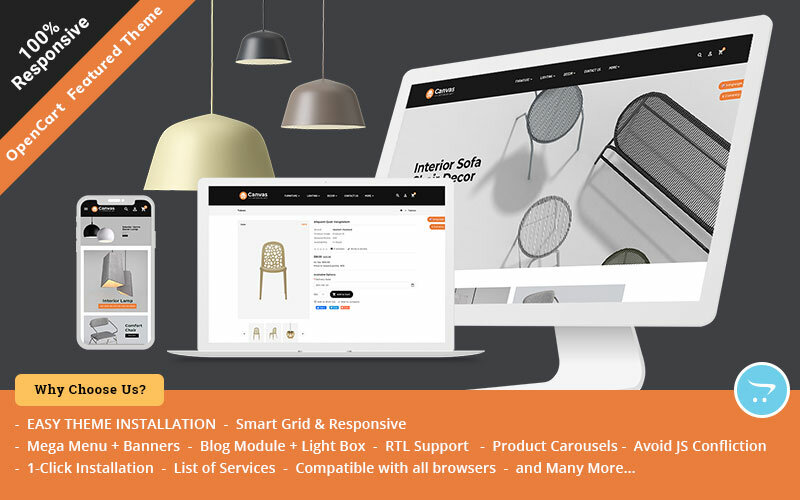 Шаблон OpenCart Canvas - Opencart Theme for Furniture & Home Decor Шаблон OpenCart