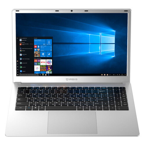 Ноутбук IRBIS NB249, 15.6", IPS, Intel Pentium J3710 1.6ГГц, 4ГБ, 128ГБ eMMC, Intel HD Graphics , Windows 10 Home, серебристый