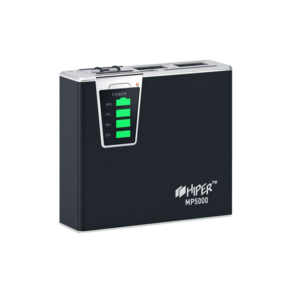 HIPER Портативный аккумулятор HIPER Power Bank 2.1A/2USB/5000mAh Black черный MP5000