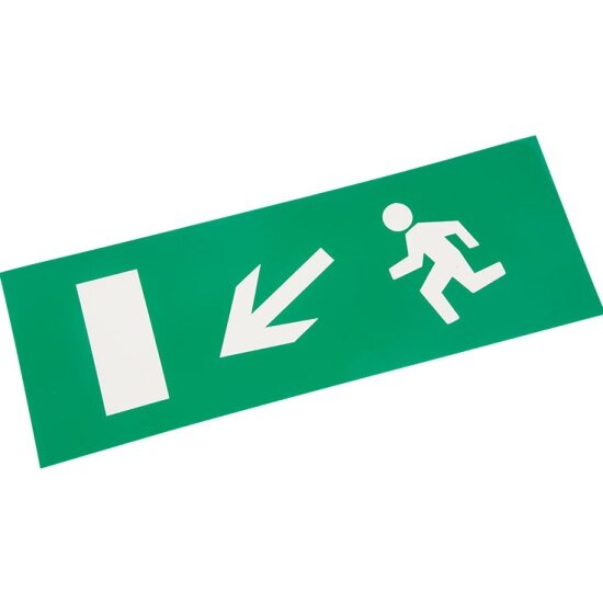 Наклейка для аварийного светильника REXANT - "Направление к эвакуационному выходу налево вниз" (5 шт.)