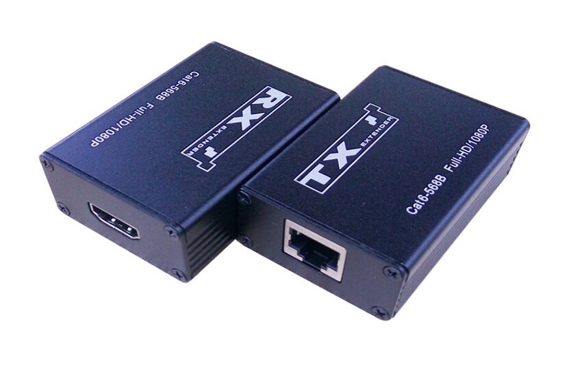 HDMI удлинитель extender 30 метров по витой паре Cat6 (RJ45) метал. корпус