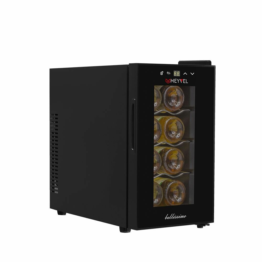 Винный шкаф Meyvel MV08-TB1 (термоэлектрический отдельностоящий холодильник для вина на 8 бутылок) - фотография № 1