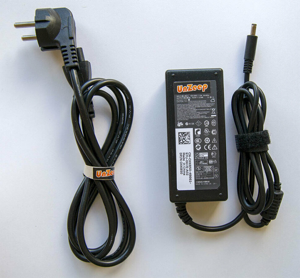 Для DELL Inspiron 5558 5558-7979 Зарядное устройство UnZeep, блок питания ноутбука (адаптер + сетевой кабель)