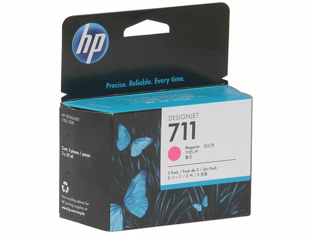 Комплект картриджей HP Комплект картриджей HP 711 CZ135A (пурпурный) для DesignJet T120/520 (3x29мл)