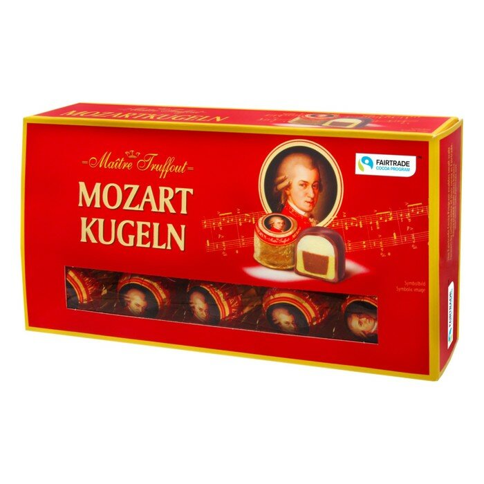 Конфеты марципановые Mozartkugeln maître truffout с двойным слоем шоколада, 200 г - фотография № 1