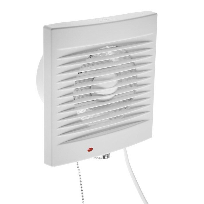 Вентилятор вытяжной ZEIN LOF-03, d=100 мм, 220 В, 15 Вт, сетка, шнурковый выключатель, белый - фотография № 5