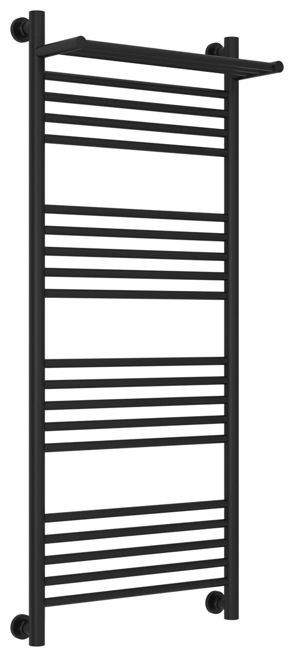 Полотенцесушитель водяной Сунержа Богема+ с полкой 1200x500, матовый чёрный 31-0223-1250