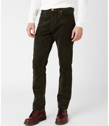 Вельветовые брюки WRANGLER GREENSBORO W15QA2G40 мужские, цвет тёмно-зелёный, размер 30/34