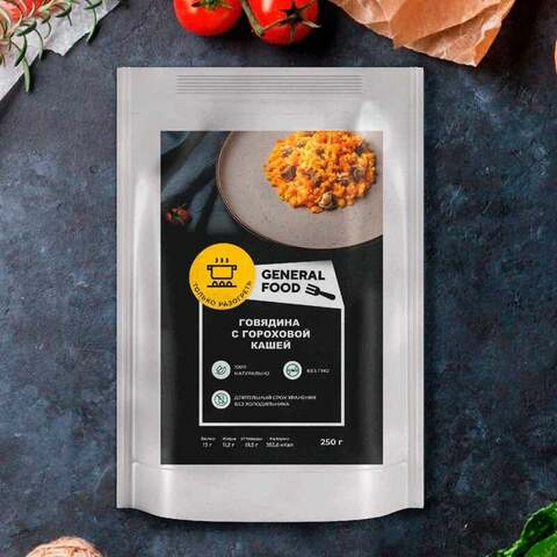 Говядина с гороховой кашей 'General Food', 250г