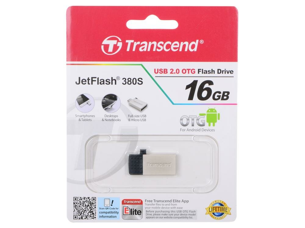 Внешний накопитель 16GB USB Drive Transcend 380S (TS16GJF380S)