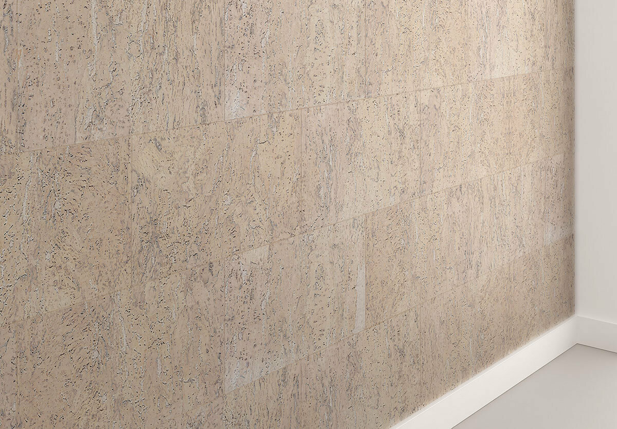 Пробковое настенное покрытие AMORIM CORK DEKWALL Stone Art Pearl, в листах 600*300*3 мм, без фаски, 11 листов в упаковке, покрытие лак - фотография № 4