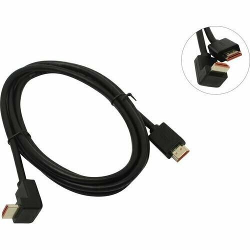 Кабель HDMI---HDMI ver 2.0 угловой коннектор 90град 2м,Telecom <TCG225-2M> VCOM Telecom TCG225-2M - фото №1