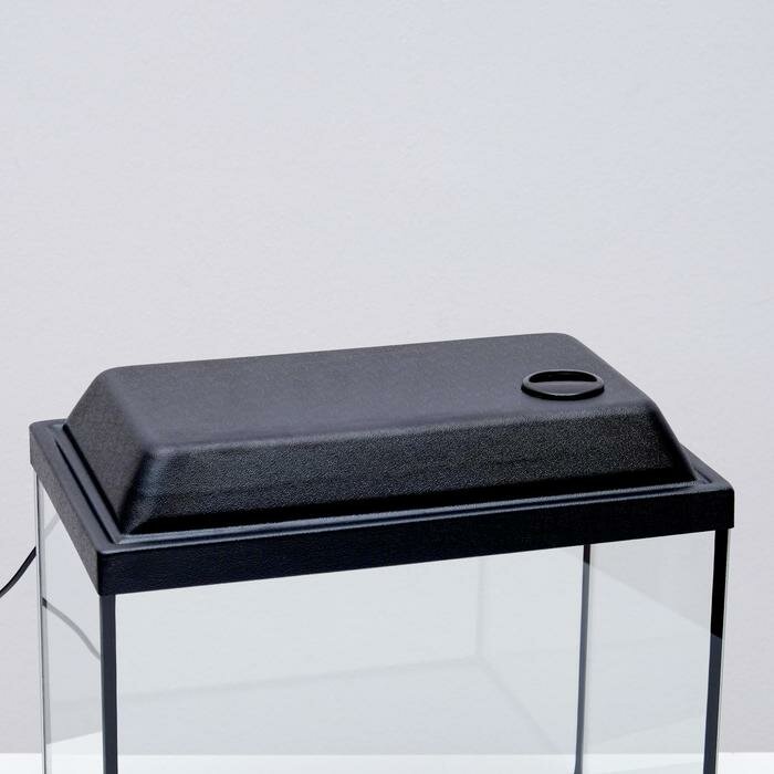 Пижон Аквариум прямоугольный, с крышкой, 35 литров, 42 х 25 х 33/38 см, чёрный - фотография № 4