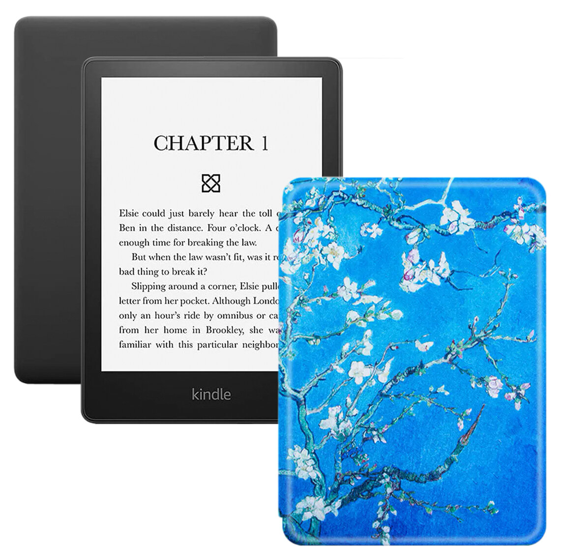 Электронная книга Amazon Kindle PaperWhite 2021 16Gb black Ad-Supported с обложкой ReaderONE PaperWhite 2021 Sakura