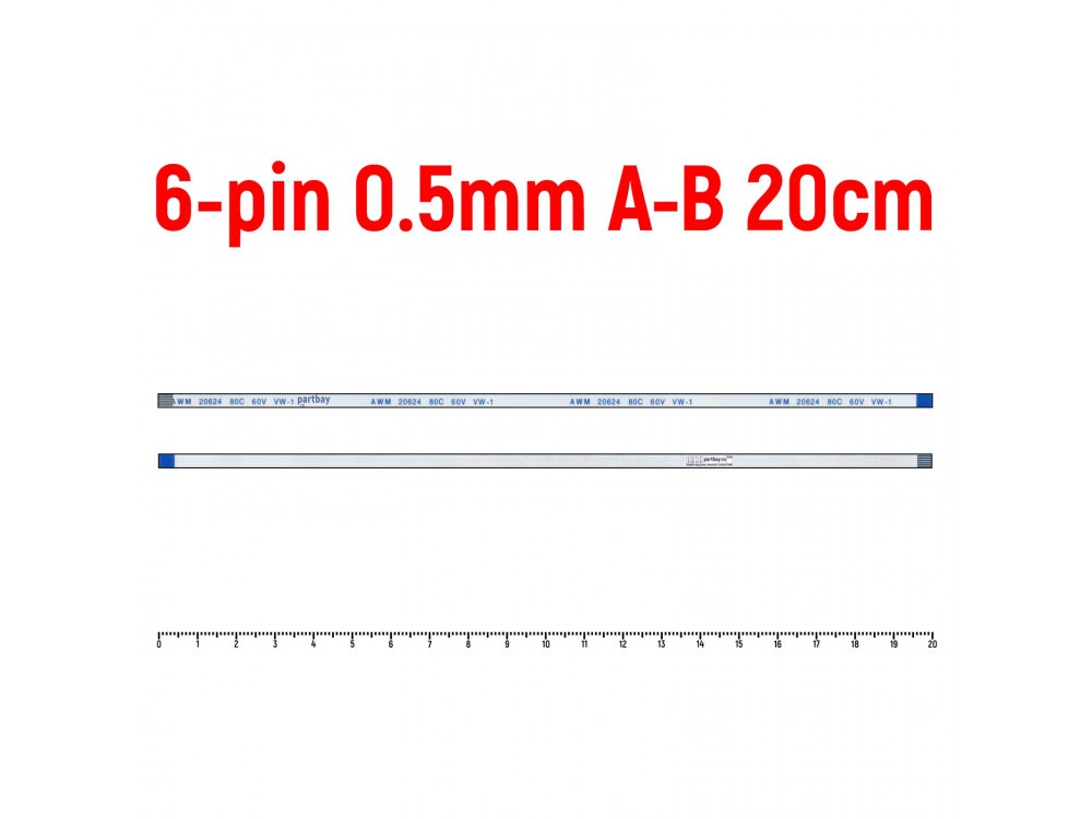 Шлейф кнопки включения для ноутбука ASUS X552MD 6-pin Шаг 0.5mm Длина 20cm Обратный A-B AWM 20624 80C 60V VW-1